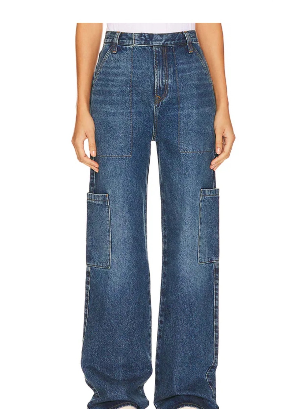 GRLFRND Women's Dark Blue Boyfriend Carpenter Jeans